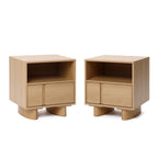 2-Drawer Blonde Birch Wood Nightstand, 20"