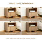 2-Drawer Blonde Birch Wood Nightstand, 20"