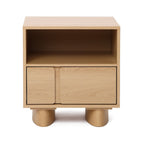 2-Drawer Blonde Birch Wood Nightstand, 20"