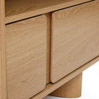 2-Drawer Blonde Birch Wood Nightstand, 20"