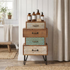 4-Drawer Retro Wood End Table, 30"