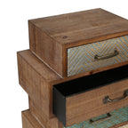 4-Drawer Retro Wood End Table, 30"