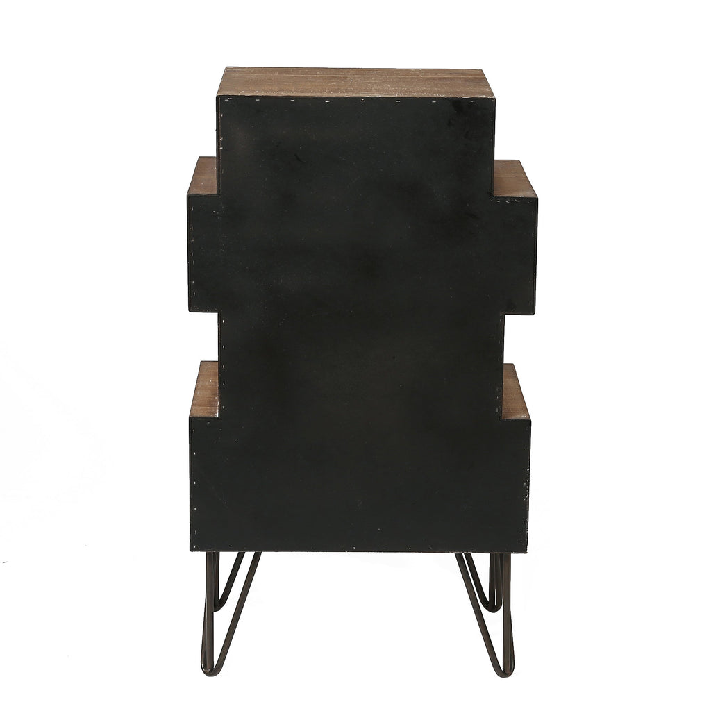 4-Drawer Retro Wood End Table, 30"