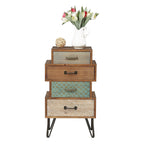 4-Drawer Retro Wood End Table, 30"