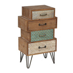 4-Drawer Retro Wood End Table, 30"