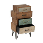 4-Drawer Retro Wood End Table, 30"