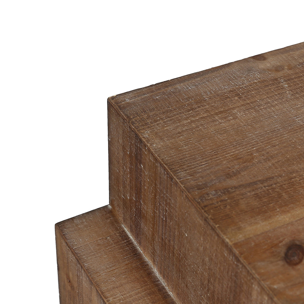 4-Drawer Retro Wood End Table, 30"