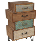 4-Drawer Retro Wood End Table, 30"