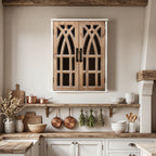 2-Door Classical Wood Wall Storage Cabinet, White 31"