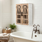2-Door Classical Wood Wall Storage Cabinet, White 31"
