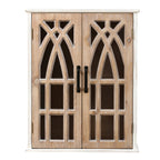 2-Door Classical Wood Wall Storage Cabinet, White 31"