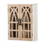 2-Door Classical Wood Wall Storage Cabinet, White 31"