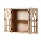 2-Door Classical Wood Wall Storage Cabinet, White 31"
