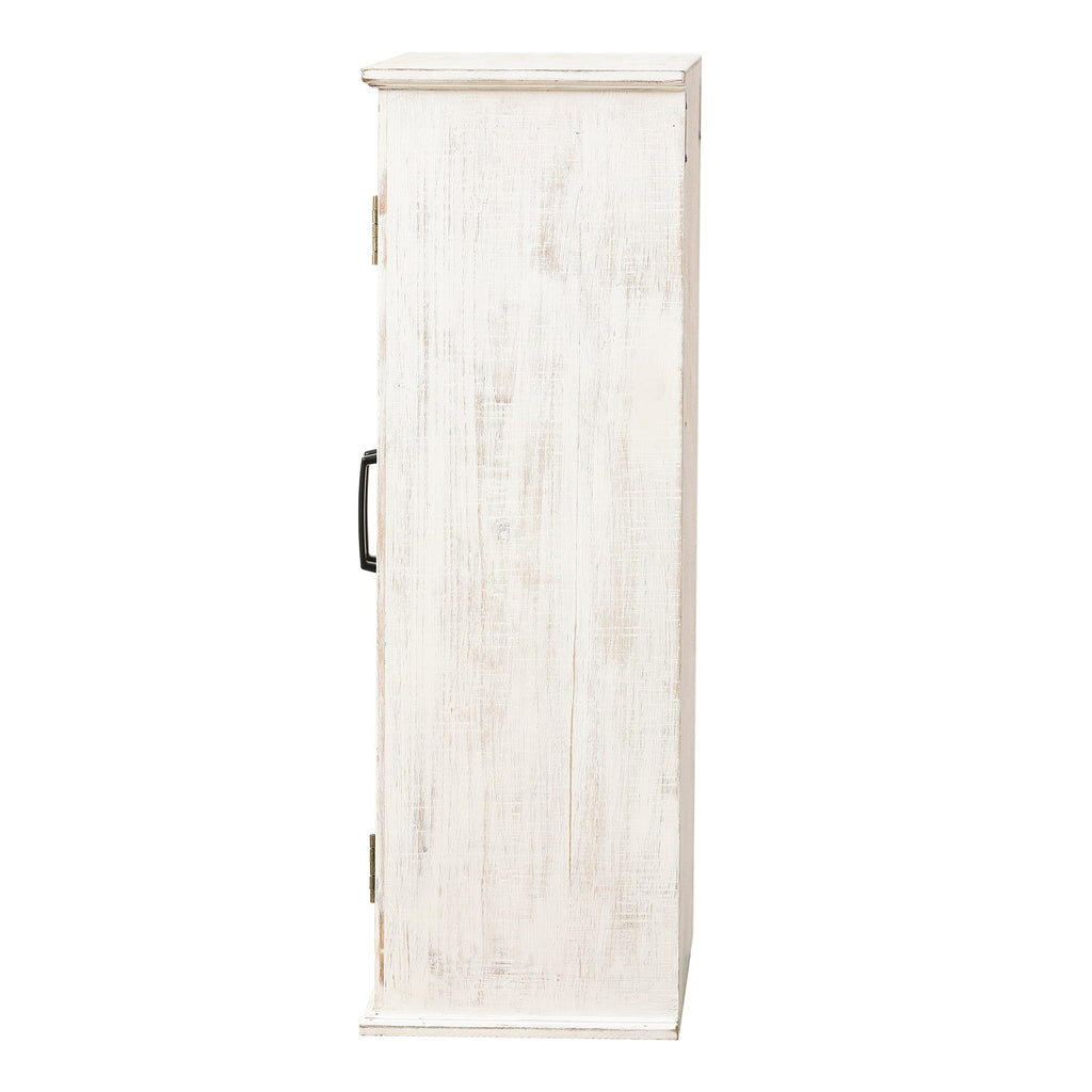 2-Door Classical Wood Wall Storage Cabinet, White 31"