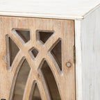 2-Door Classical Wood Wall Storage Cabinet, White 31"