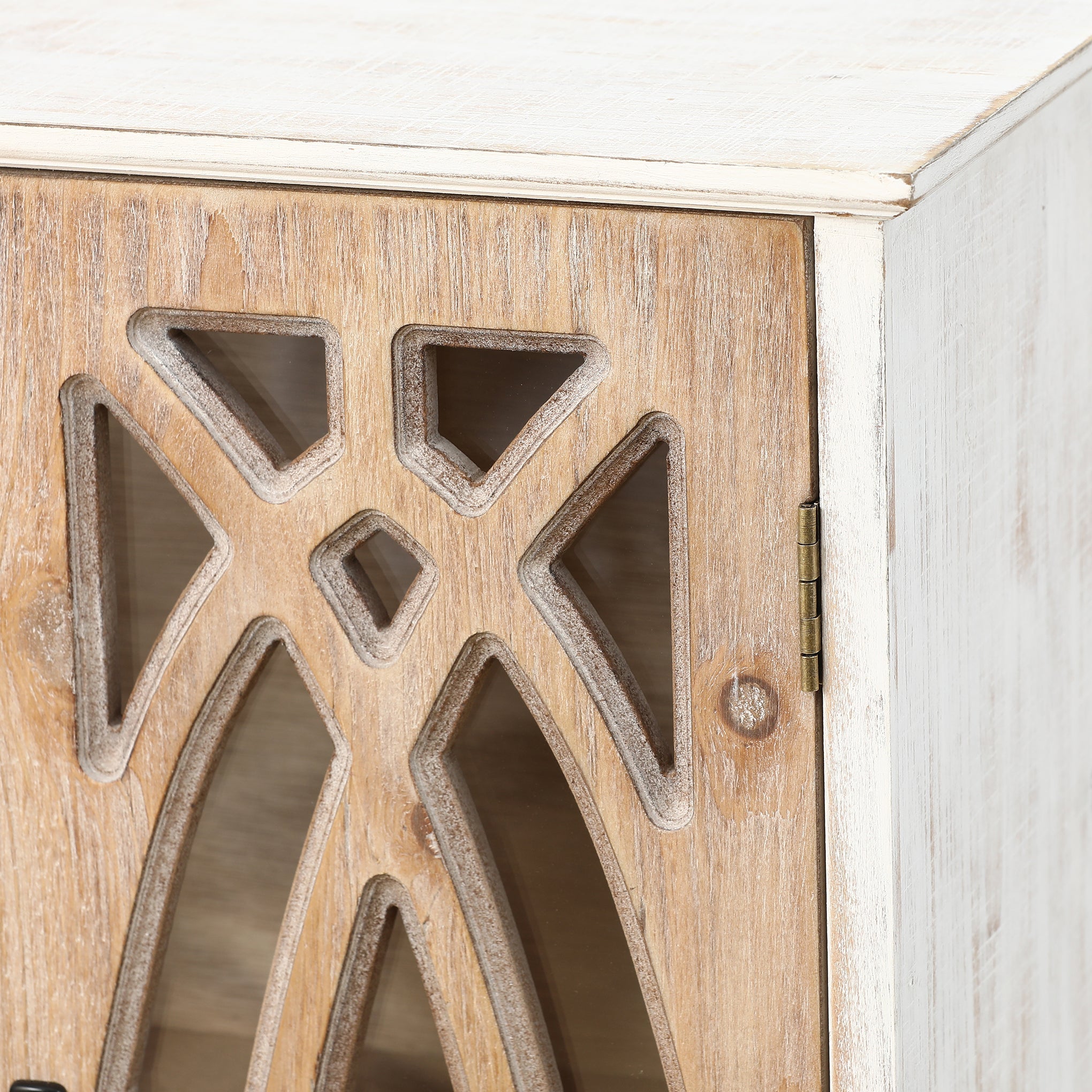 2-Door Classical Wood Wall Storage Cabinet, White 31"