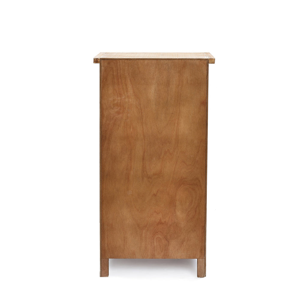 Carved Wood Accent Cabinet, Distressed White, 30"