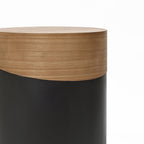 Round Wood & Metal Side Table, 22"