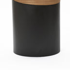 Round Wood & Metal Side Table, 22"