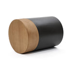 Round Wood & Metal Side Table, 22"