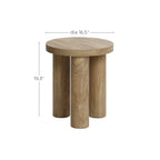 Round Wood Side Table with Three Pillar Leg, 19"
