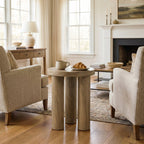 Round Wood Side Table with Three Pillar Leg, 19"
