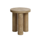 Round Wood Side Table with Three Pillar Leg, 19"