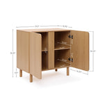 2-Door Zendic Wood Storage Cabinet, 31"