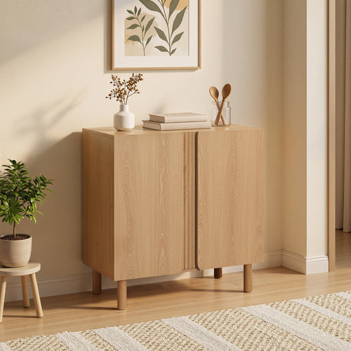 2-Door Zendic Wood Storage Cabinet, 31"