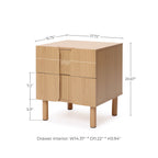 2-Drawer Blonde Birch Wood Nightstand, 20.5"