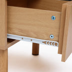 2-Drawer Blonde Birch Wood Nightstand, 20.5"