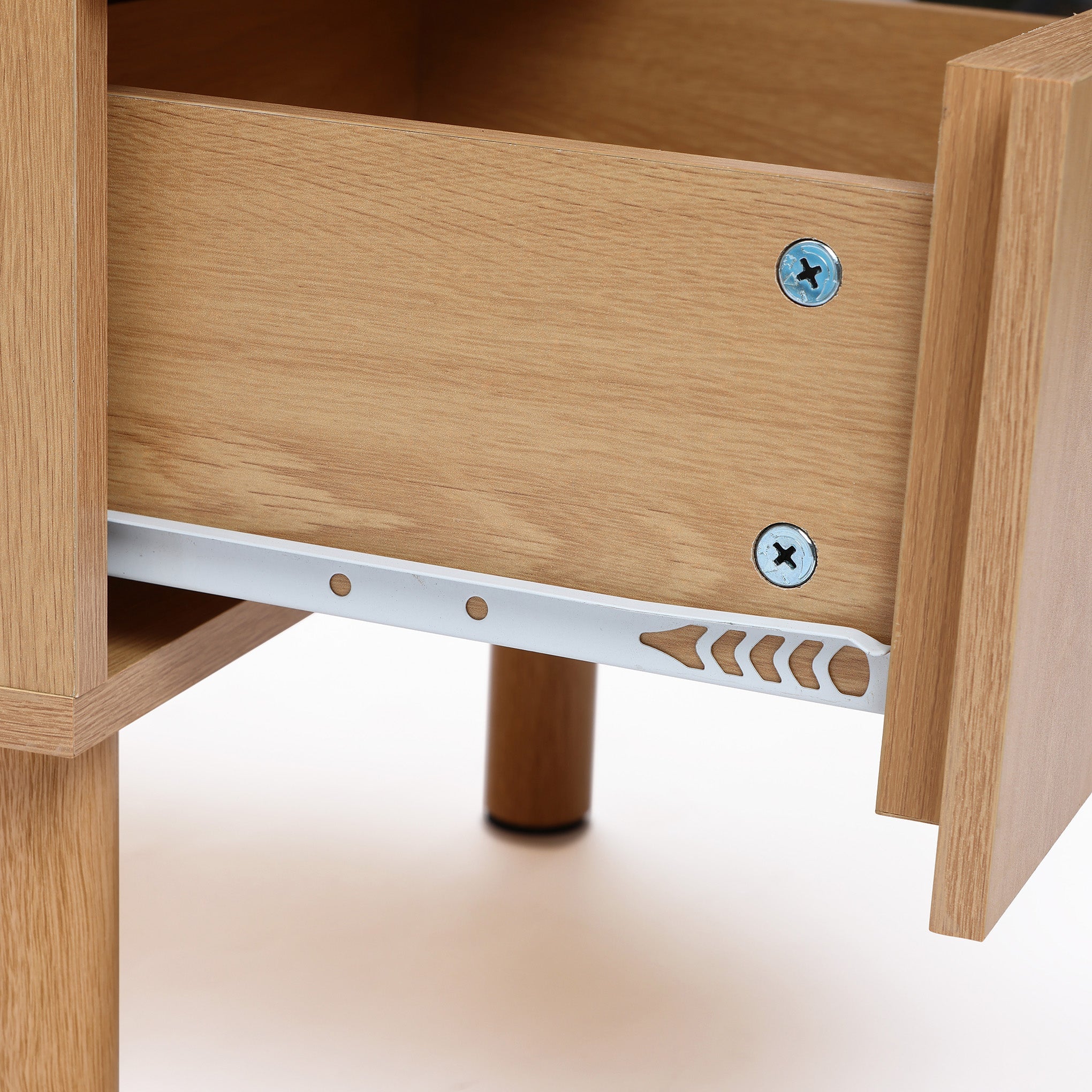 2-Drawer Blonde Birch Wood Nightstand, 20.5"