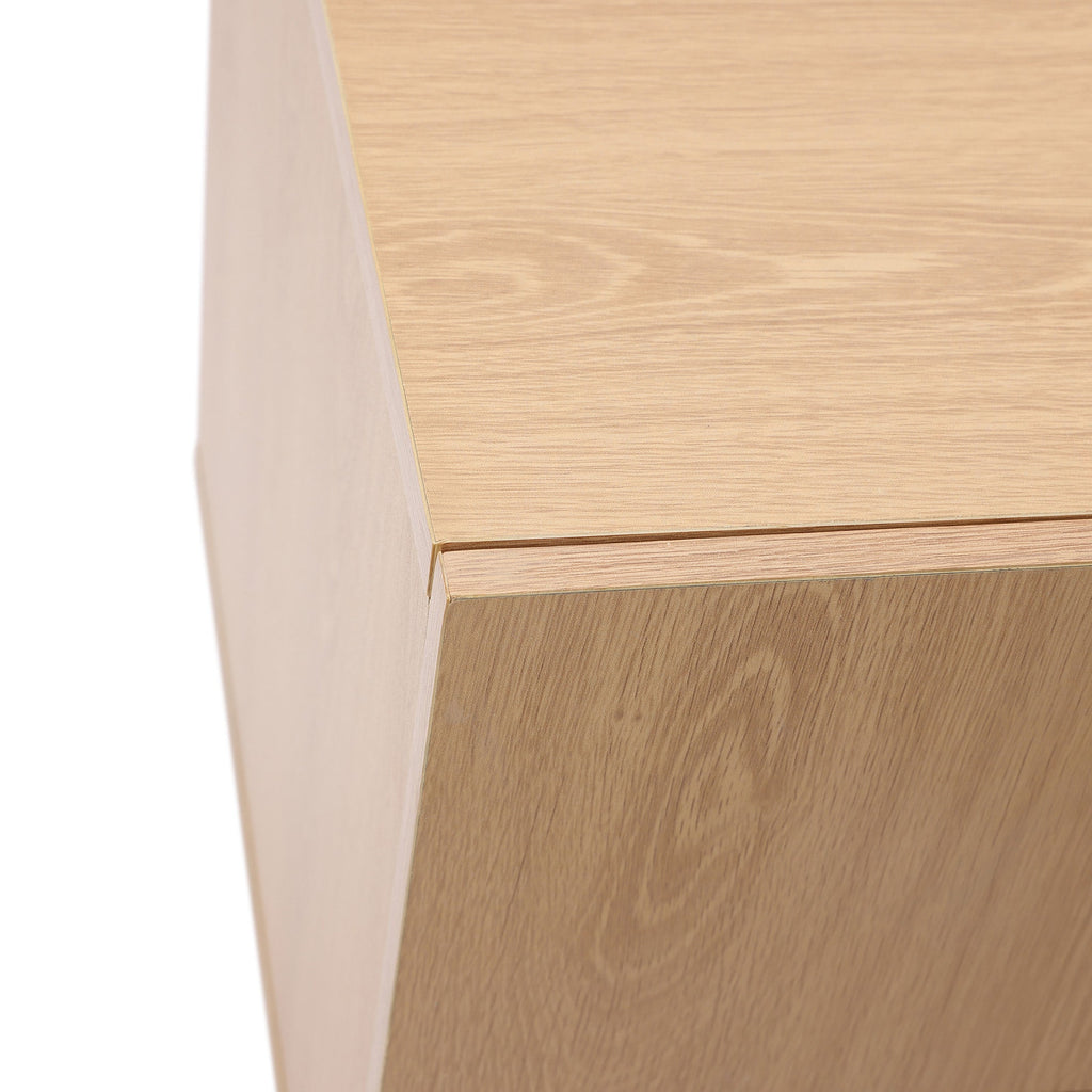 2-Drawer Blonde Birch Wood Nightstand, 20.5"