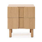2-Drawer Blonde Birch Wood Nightstand, 20.5"