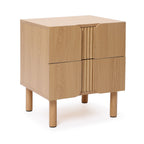 2-Drawer Blonde Birch Wood Nightstand, 20.5"
