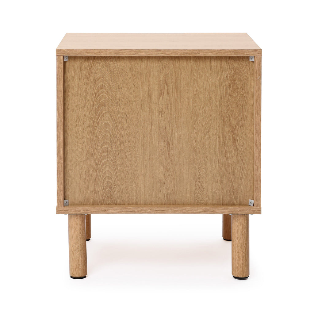 2-Drawer Blonde Birch Wood Nightstand, 20.5"