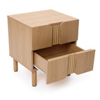 2-Drawer Blonde Birch Wood Nightstand, 20.5"