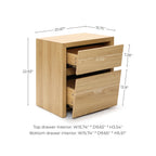 Japandi Wood Side Table Drawer & Open Shelf