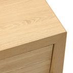 Japandi Wood Side Table Drawer & Open Shelf