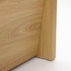Japandi Wood Side Table Drawer & Open Shelf