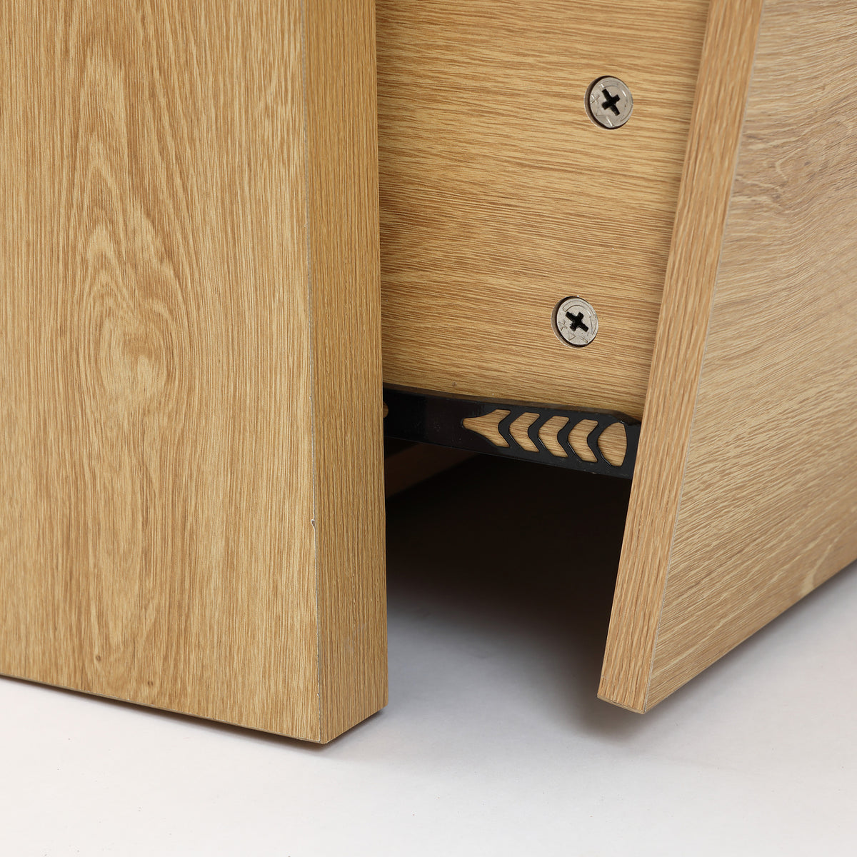 Japandi Wood Side Table Drawer & Open Shelf