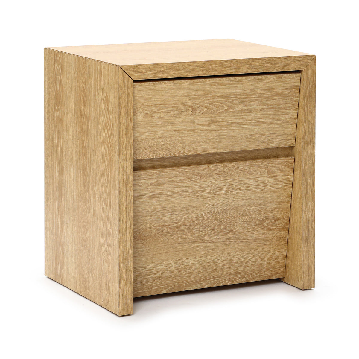 Japandi Wood Side Table Drawer & Open Shelf
