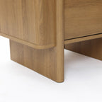 24" Mid-Century Walnut 2-Drawer Side Table