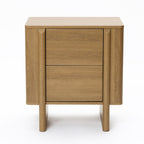 24" Mid-Century Walnut 2-Drawer Side Table