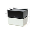 Color-Blocked 2-Drawer Side Table Black & White