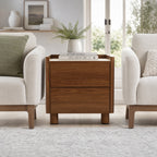 19" 2-Drawer Side Table with Guardrails & Round Feet