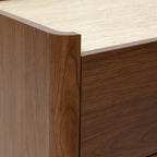 19" 2-Drawer Side Table with Guardrails & Round Feet
