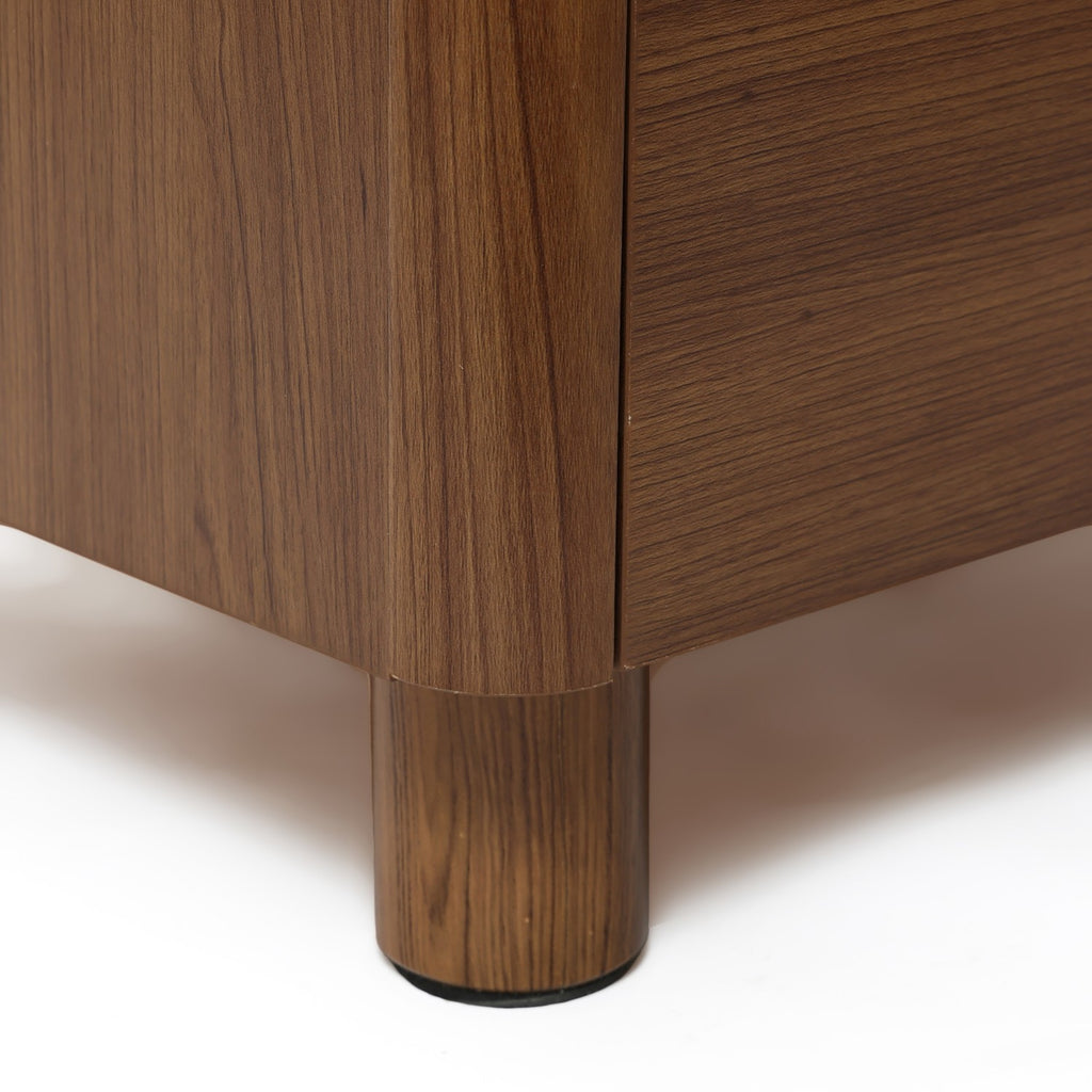 19" 2-Drawer Side Table with Guardrails & Round Feet