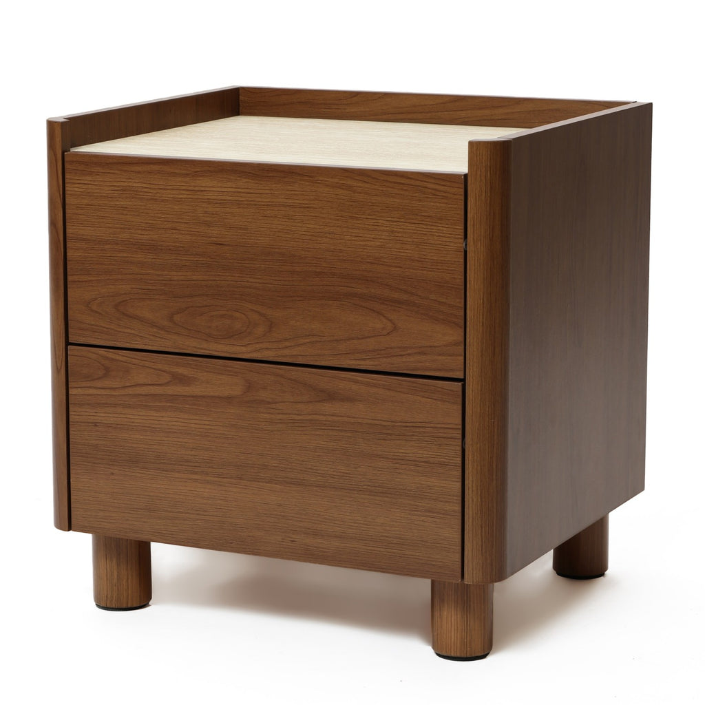 19" 2-Drawer Side Table with Guardrails & Round Feet