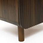 Walnut 2-Drawer Side Table Solid Wood Legs Mid-Century